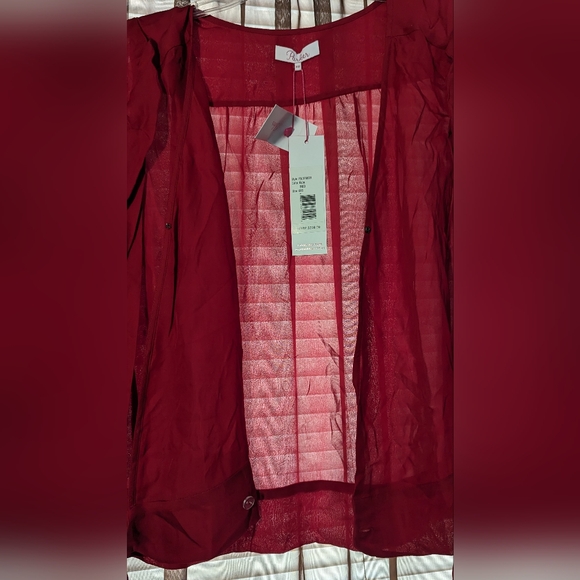 NWT Parker Blouse red long sleeve silk blend - Picture 8 of 9
